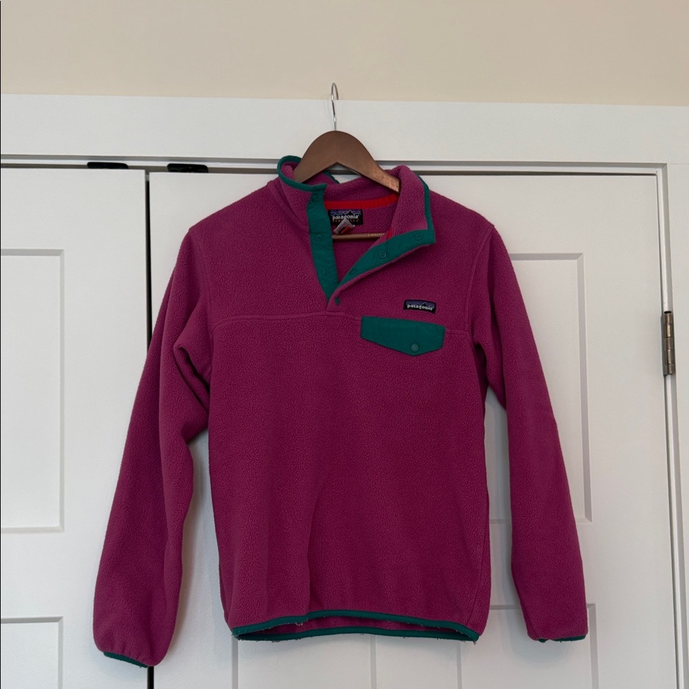 Patagonia Magenta and Teal Fleece Jacket
